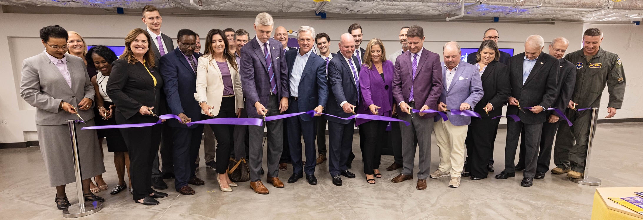 ECU leaders and BOT cut a ribbon to officially open the Isley Innovation Hub